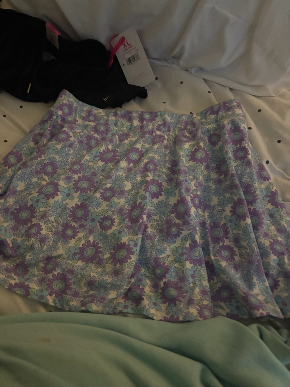 Place Floral Circle Skirt in Purple and Light Blue
